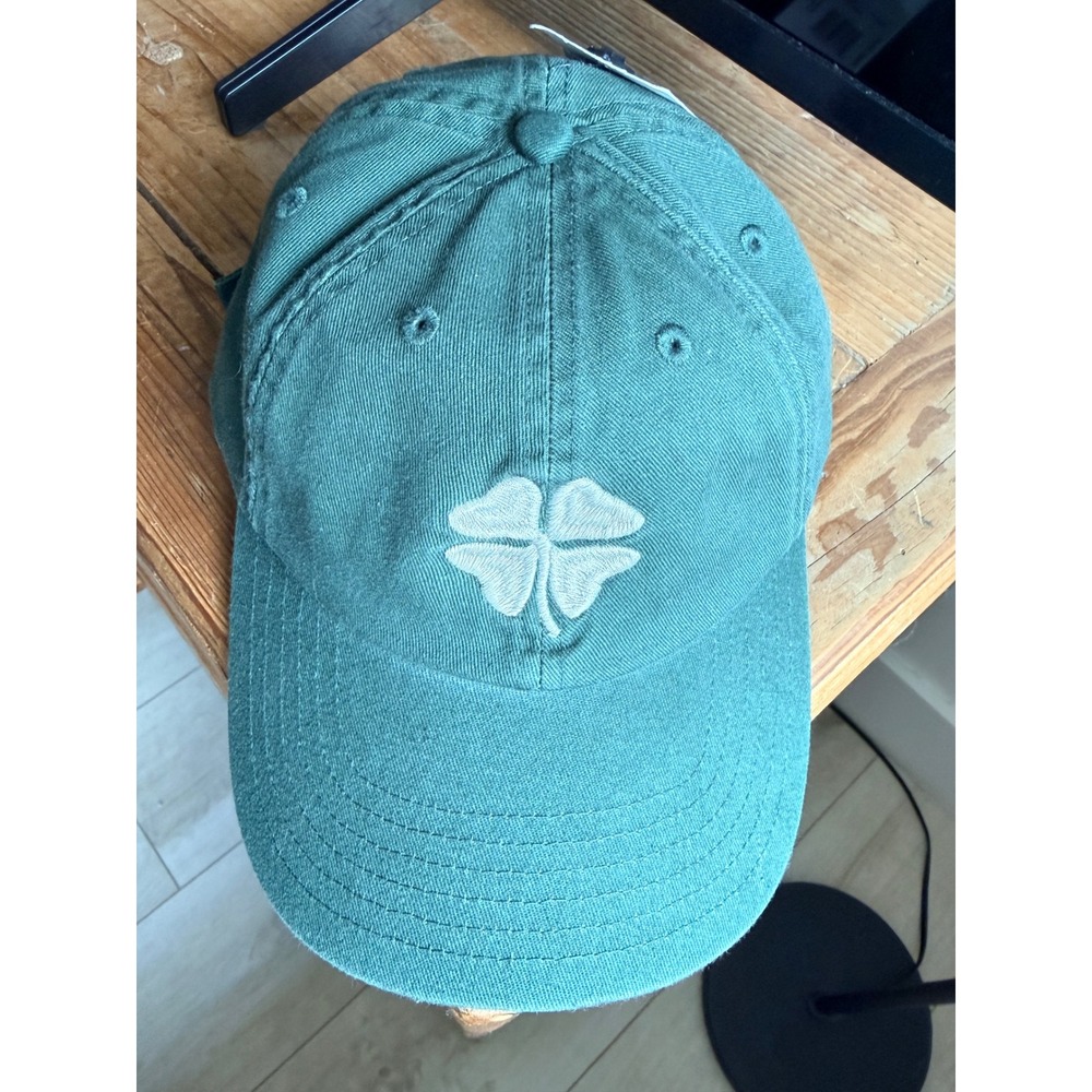 NWT $39 Lucky Brand Clover Baseball Hat Pine Green Adjustable Cotton Cap